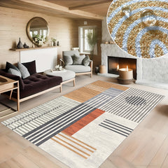 Soft Geometric Carpet Floor Mat Non Slip Area Rugs Washable