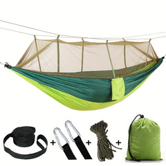 200kg Hammock w/ Carabiners, Straps, Carry Pocket - Camping, Travel, Beach