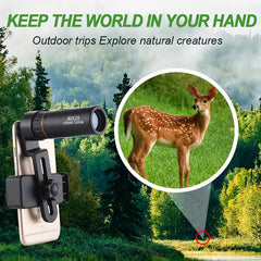 Waterproof 10X Monocular Telescope for Travel, Smartphone Compatible