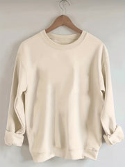 Solid Crew Neck Sweatshirt Casual Long Sleeve Sweatshirt