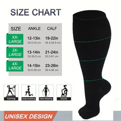3 Pairs Plus Size XXL 20-30mmHg Compression Knee High Socks