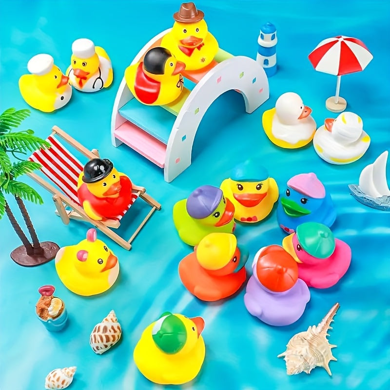 Colorful Floating Ducks Kids Bath Toys Car Home Decoration Summer Party Gift