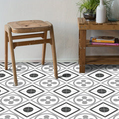 Peel And Stick Floor Tile 19.99x19 Moroccan Gray Mosaic Tile Look