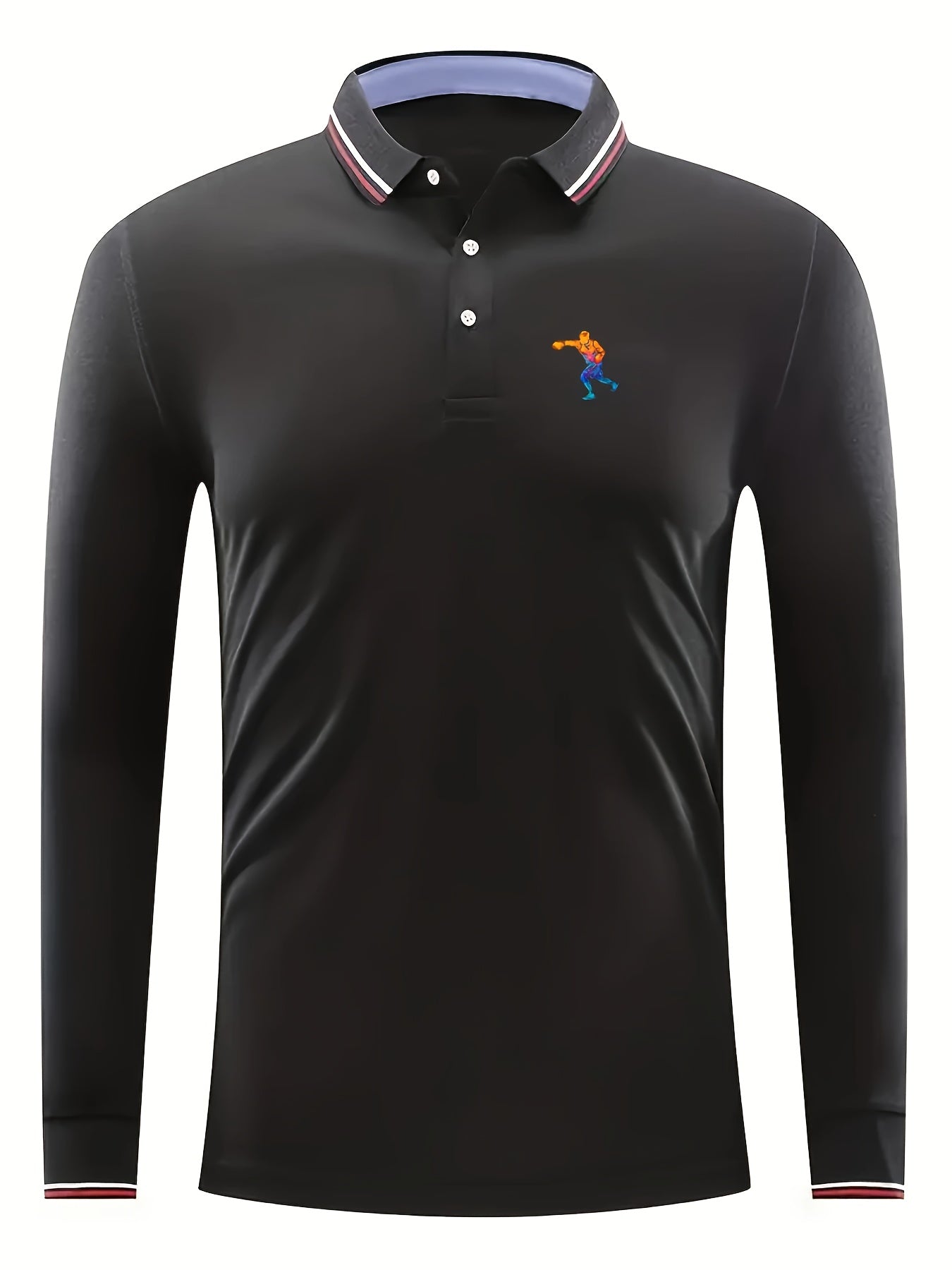 Player Men's Long Sleeve Lapel Golf Tennis Sports Shirt
