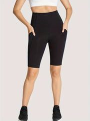 High Waist Yoga Biker Shorts With Pocket Running Fitness Shorts