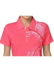 Lapel Neck Cycling Jersey Quick Dry Sports Polo Shirts Women's Clothing