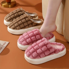 Women's Quilted Plaid Slippers Soft Sole Cozy Indoor Shoes