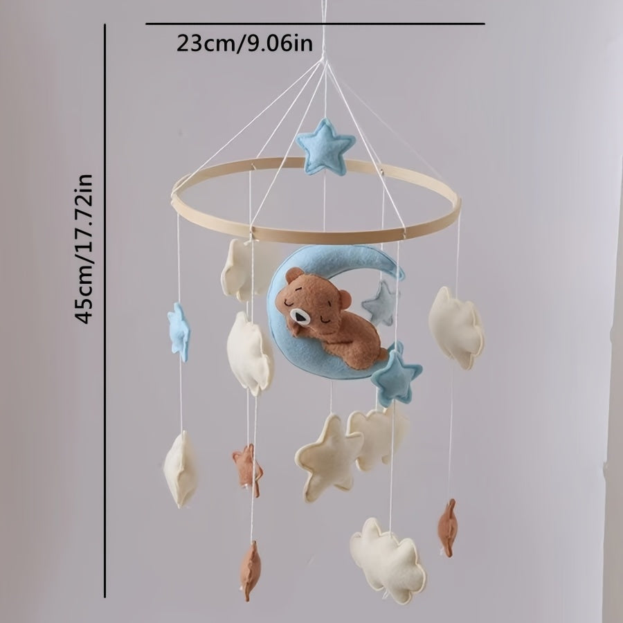 Handcrafted Baby Sheep & Moon Bed Bell Animal Shapes Bear Star Accen