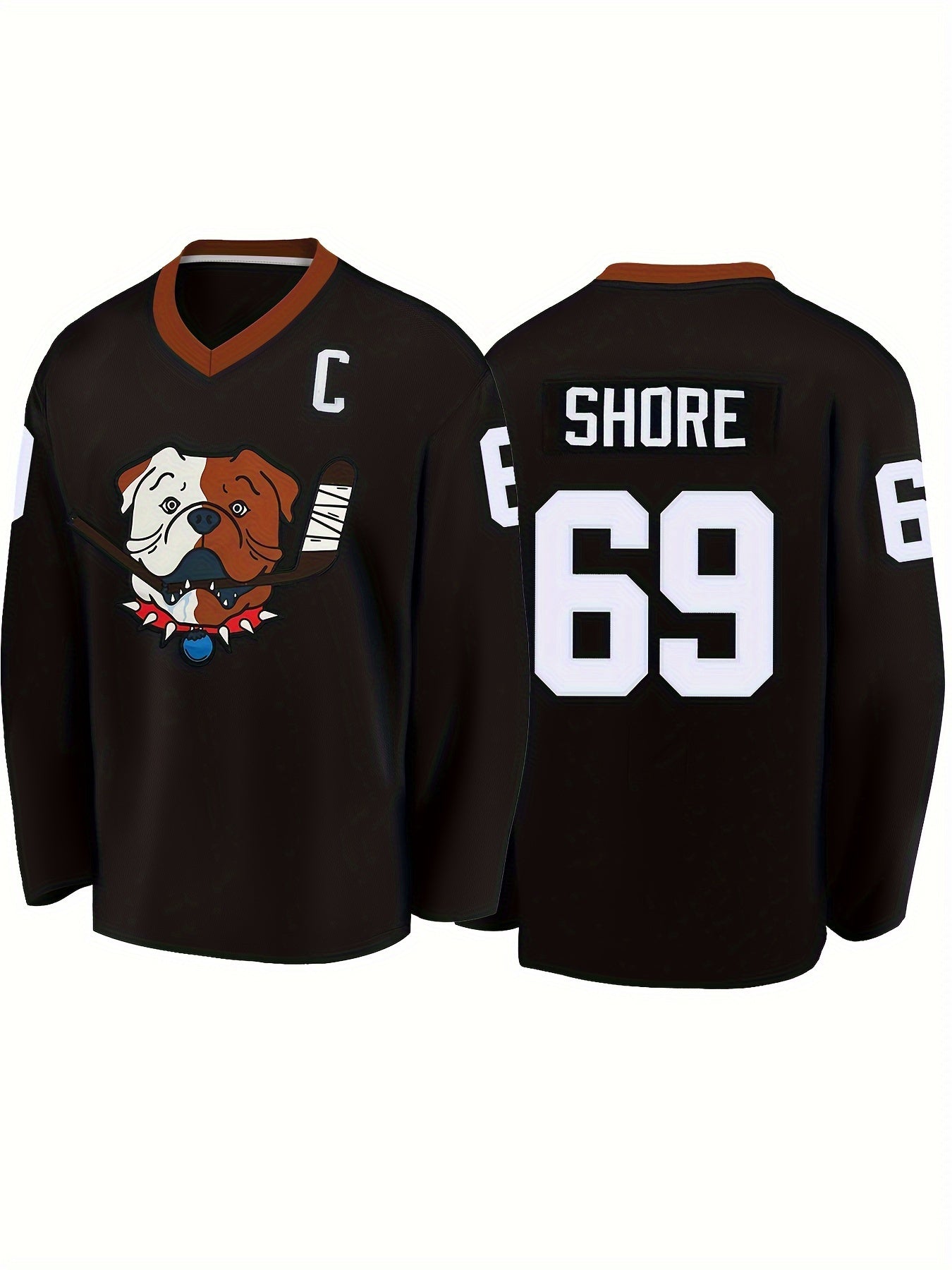 Men's Dog Pattern Long Sleeve Ice Hockey Jersey