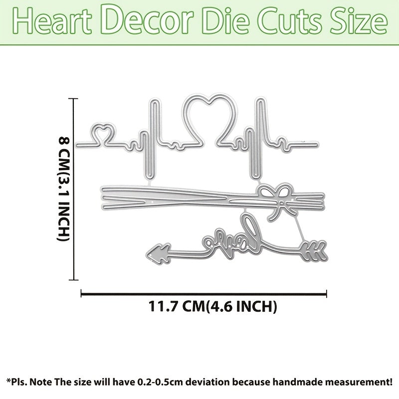 1pc Heart Cutting Dies 3D Love Letter Metal Die Cuts Happy Valentine Stencil