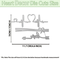 1pc Heart Cutting Dies 3D Love Letter Metal Die Cuts Happy Valentine Stencil