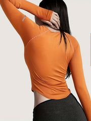 Long Sleeve Round Neck Slim Fit Yoga Top