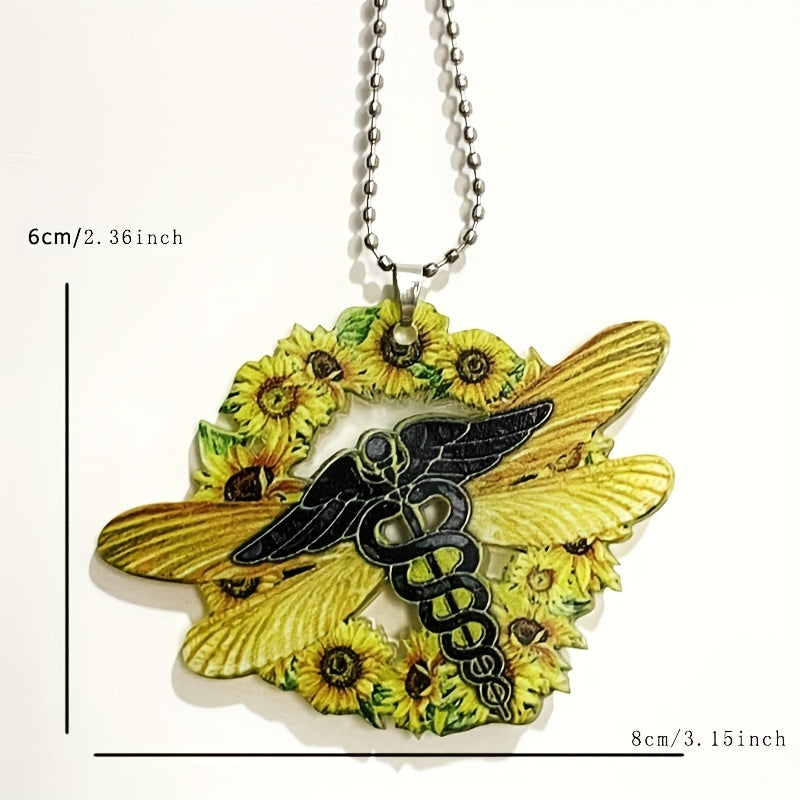 Sunflower Dragonfly Holiday Decoration Accessory Door Plate Charm