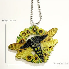 Sunflower Dragonfly Holiday Decoration Accessory Door Plate Charm
