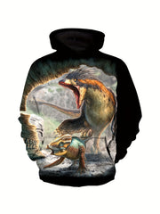 Dinosaur & Wall 3D Print Boys Hoodie