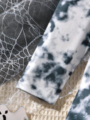 Girl's Halloween Ghost Tie Dye Top & Leggings Set
