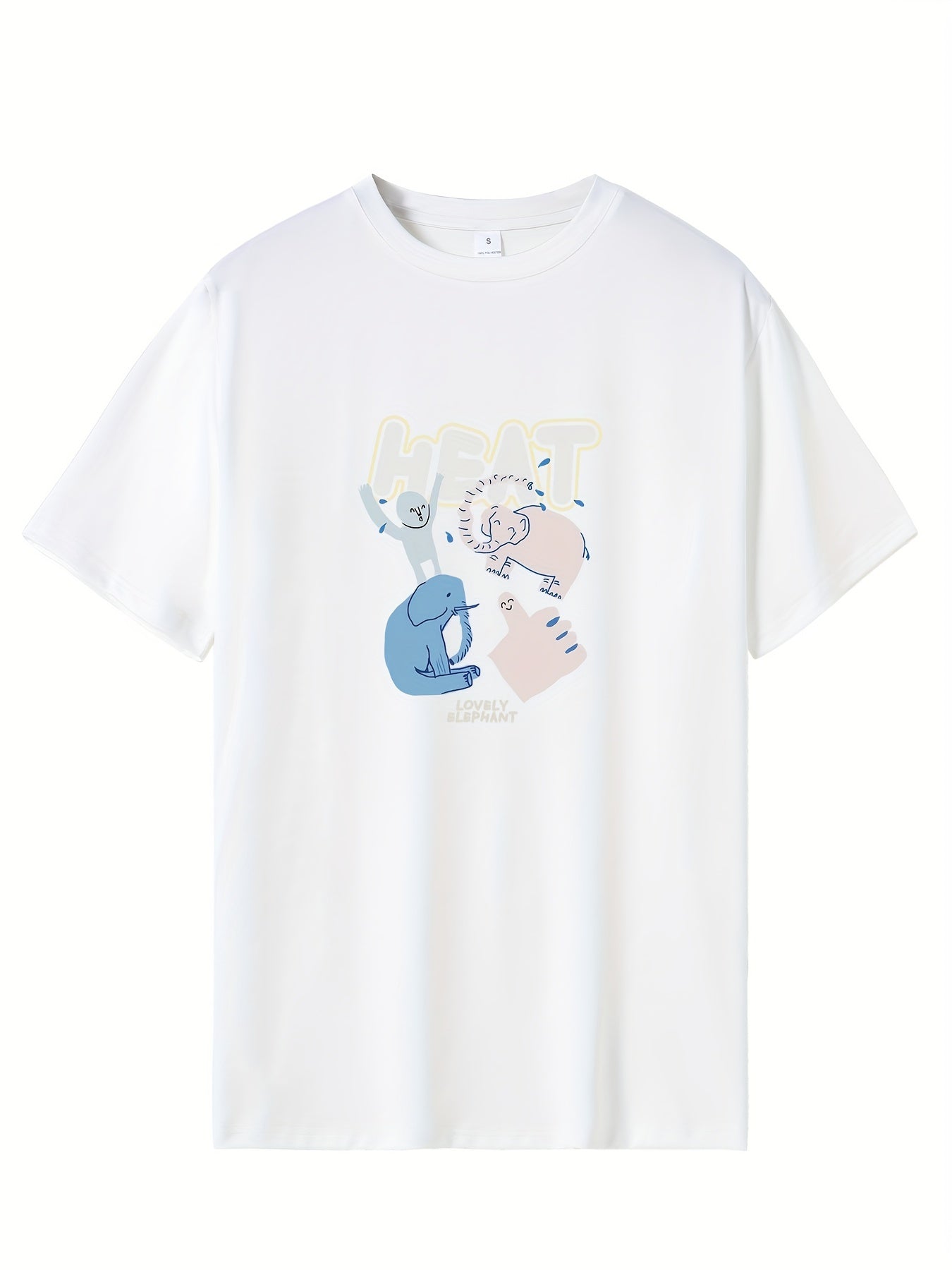 Elephant Print Men's Graphic Tee Summer Outdoor Clothes