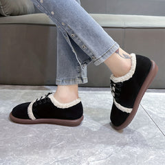 Women's Plush Lined Retro Low Top Snow Shoes