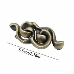 Adult Bronze Metal Puzzle Toy - Portable Brain Teaser Game