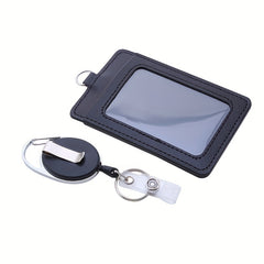 Retractable Buckle PU Card Holder Cover