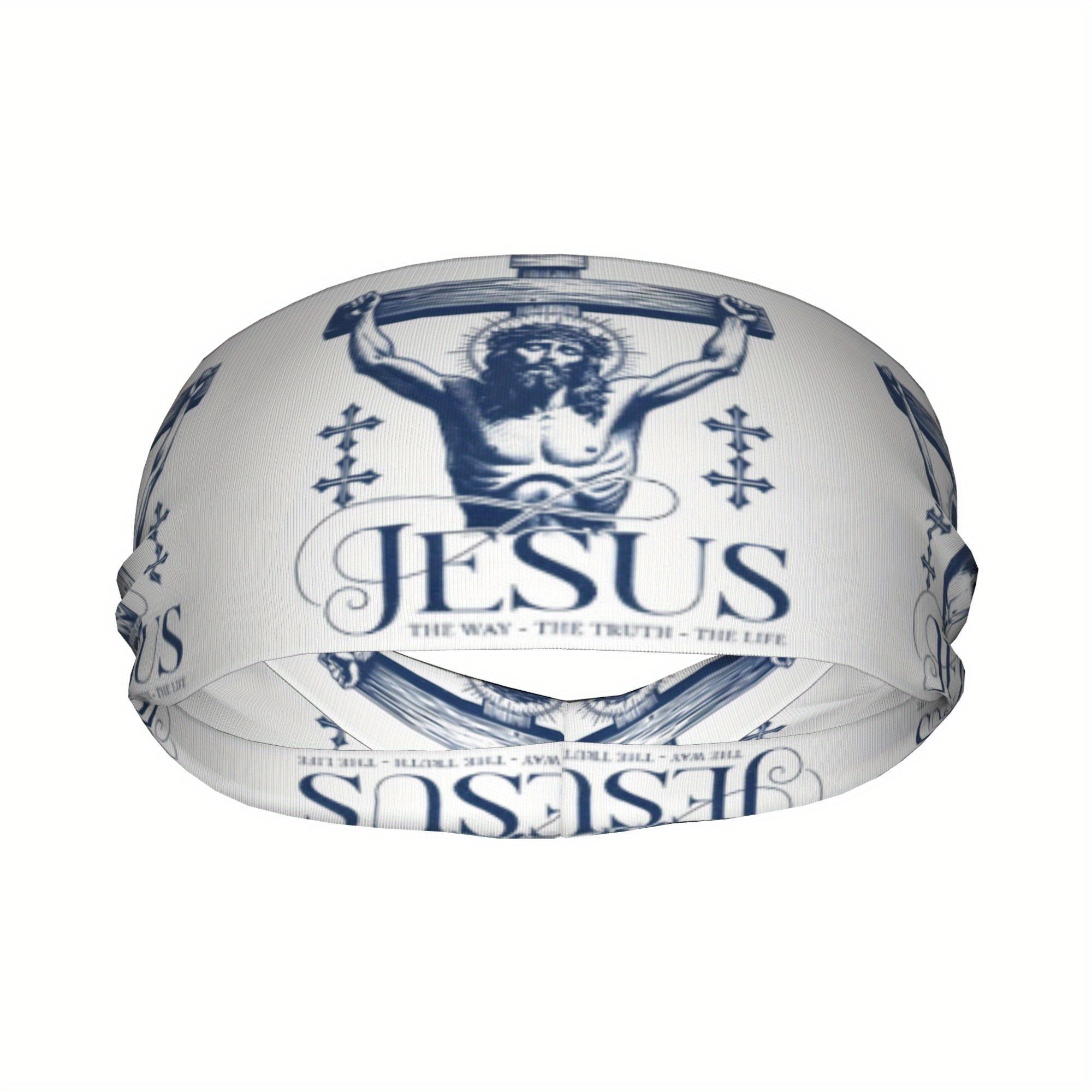 Jesus Unisex Sports Headband Moisture Wicking Breathable Polyester