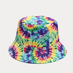 Tie Dye Bucket Hat Printed Hip Hop Unisex Basin Hat Lightweight Sunscreen Fisher