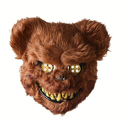 Scary Plush Brown Bear Mask