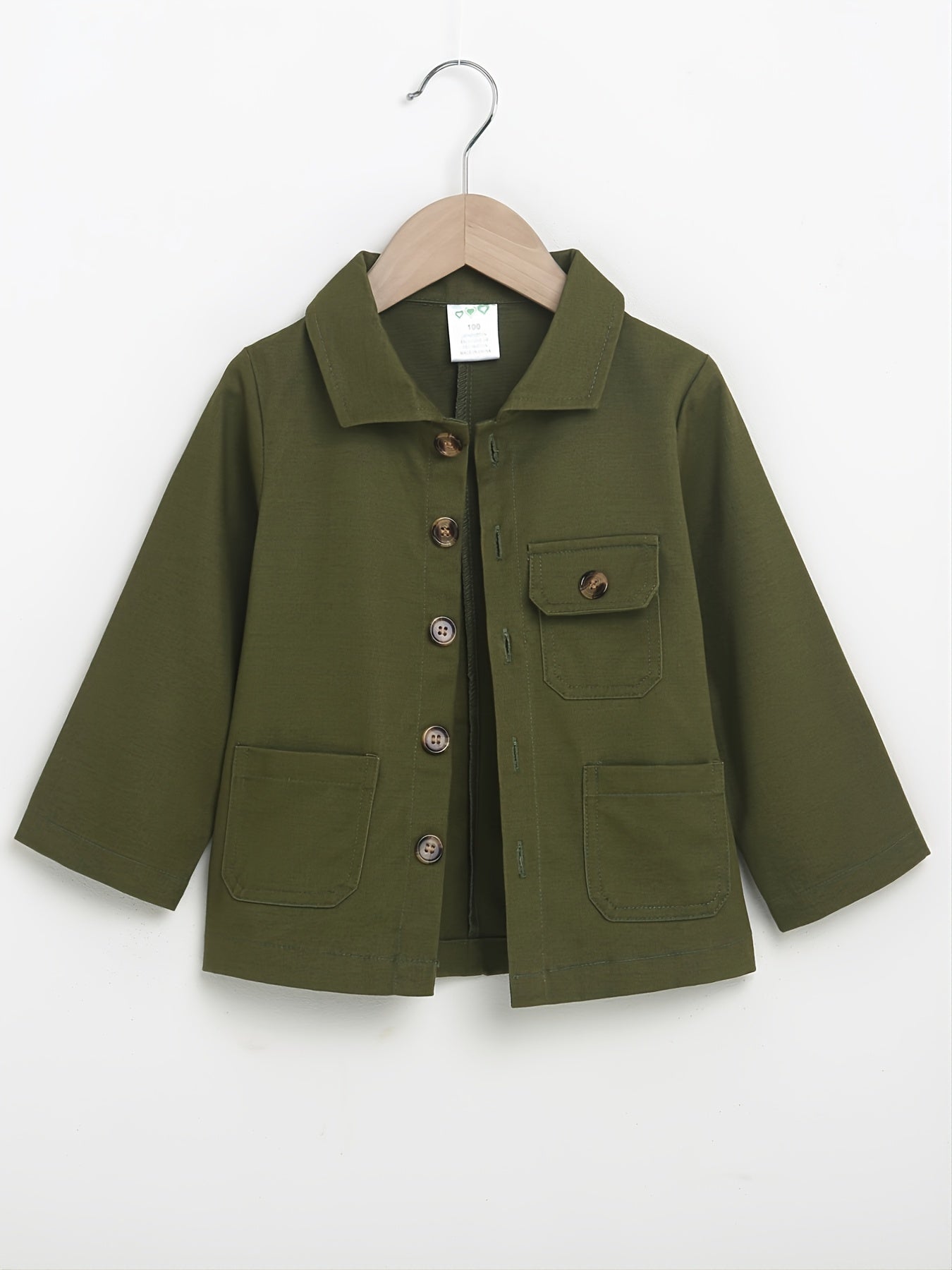 Boys' Winter Casual Long Sleeve Button Coat