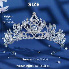 Vintage Silver Bridal Crown Stone Wedding Crown