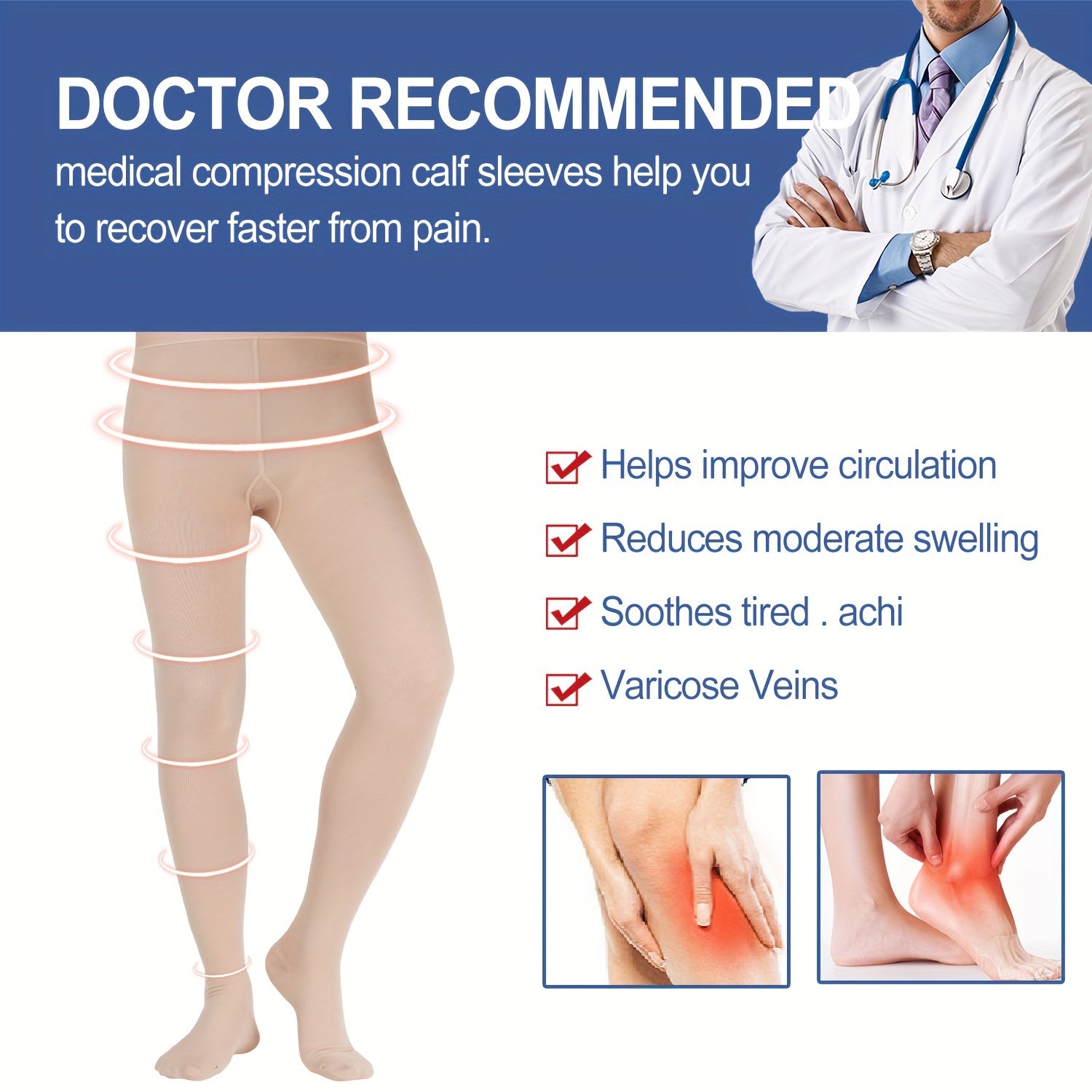 15-20mmHg Compression Pantyhose Thin Closed Toe Size Up