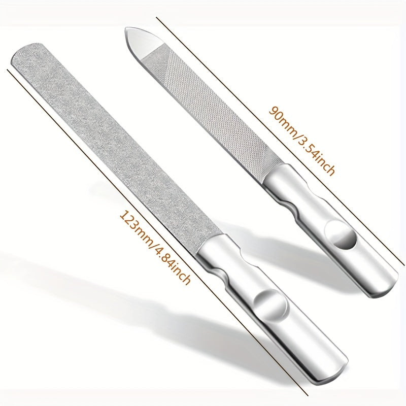 Anti Slip Stainless Steel Nail File with Leather Case