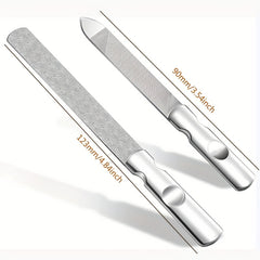 Anti Slip Stainless Steel Nail File with Leather Case