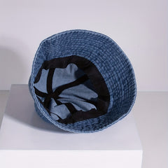 Dark Denim Bucket Hat Washed Casual Basin Hat Unisex Sunscreen Fisherman Cap