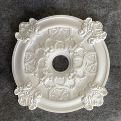1pc PU Round Carved Lamp Holder Gypsum Ceiling Disc Shape Lamp Plate