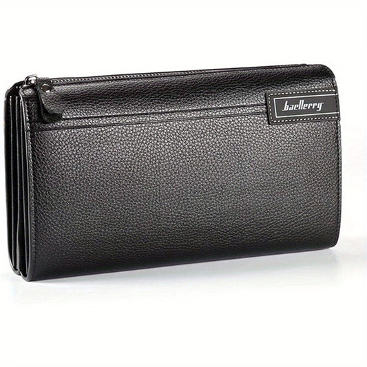 Men's Long Leather Wallet Clutch Business Handbag