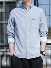 Men's Formal Button Up Shirt with Chest Pocket
