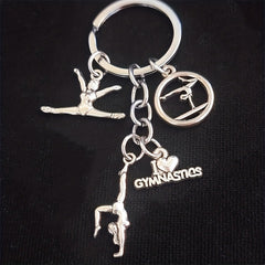 I Love Gymnastics Key Chain For Women - Gymnasts' Alloy Keychain