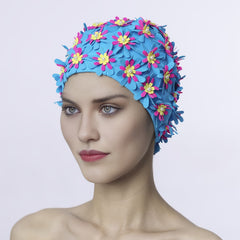 Floral Petal Swim Cap for Women Lightweight Bathing Cap