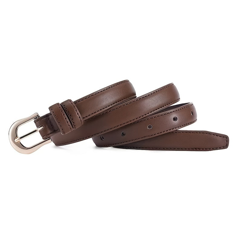 Men's Buckle Belts Car Suture Slim Belt for Trousers Jeans