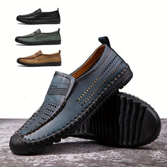 Men's No Tie Lace Mesh Slip On Shoes Outdoor Walking Casual Shoes