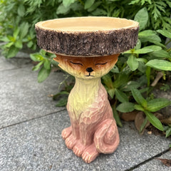 Fox Feeder Resin Crafts Animal Shaped Decor