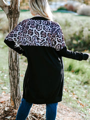 Leopard Print Long Sleeve Plus Cardigan