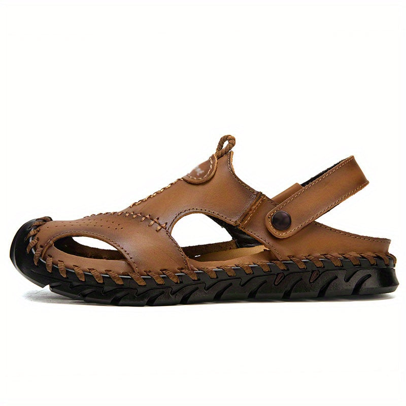 Men's Leather Hiking Sandals Non Slip Water Shoes