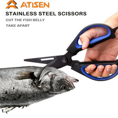 ATISEN Stainless Steel Fishing Shears for Maw Bottles Line Shrimp