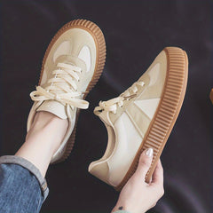 Women's Colorblock Skate Shoes Casual Lace Up Outdoor Shoes