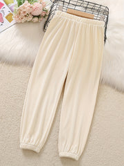 Girls' Breathable Thin Jogger Pants Long Length