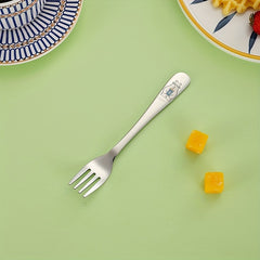 Kids Stainless Steel Fork, Spoon & Dessert Fork Set