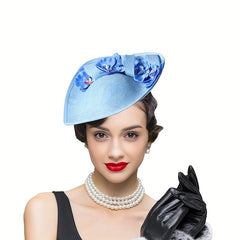 Vintage Fascinator Hat With Flower Church Derby Wedding Hat