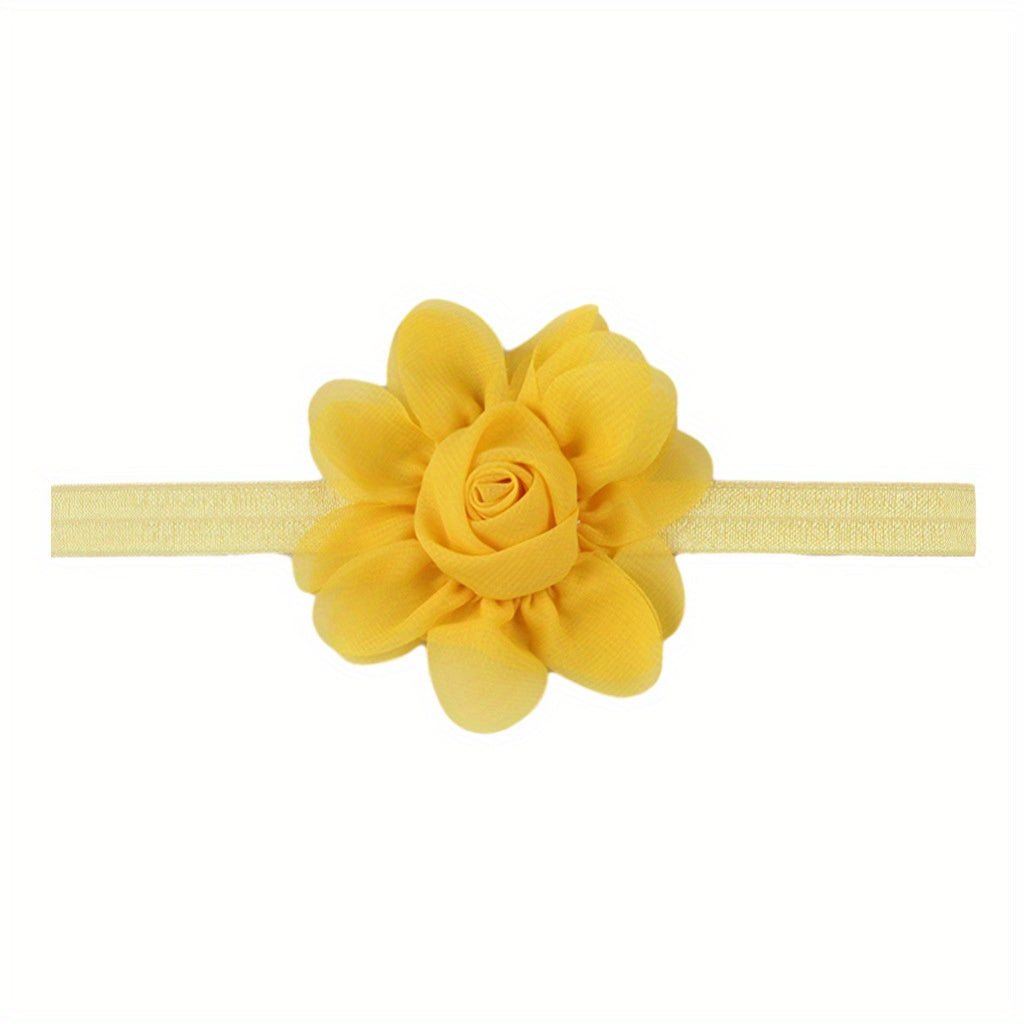 Candy Chiffon Flower Elastic Headband Girls Decorative Hair Accessories