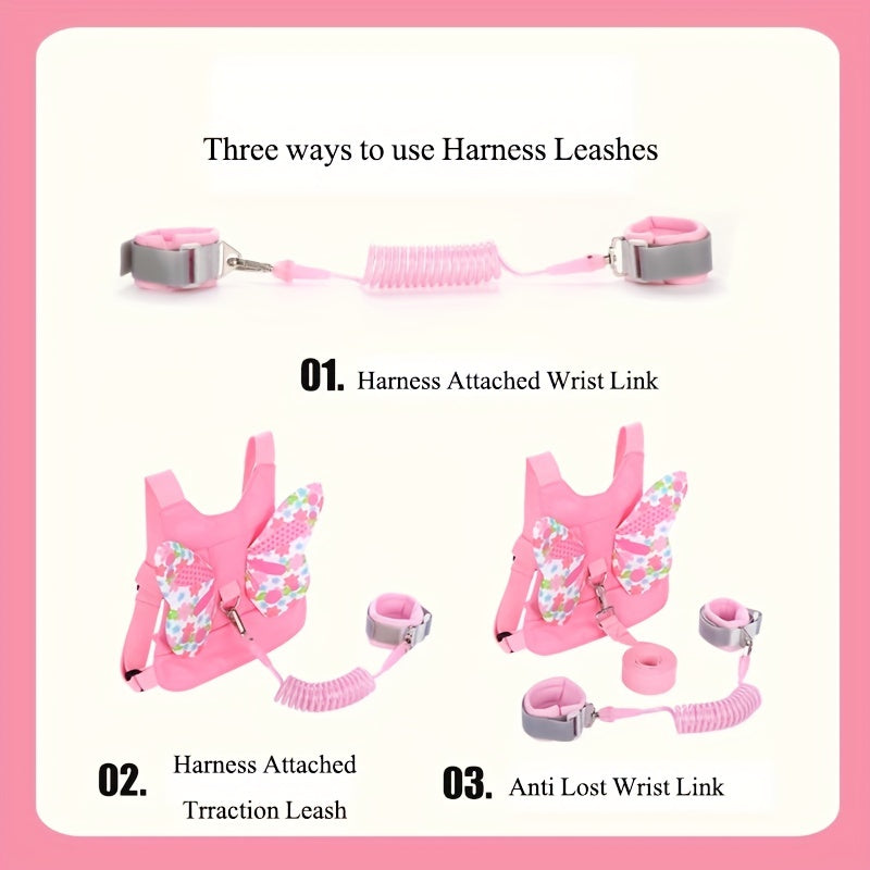 Toddler Harness Leash and Anti Lost Wrist Link for Kids Safety